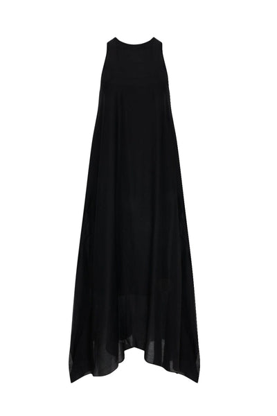 Coven - Vestido Midi Organza Liocel Preto