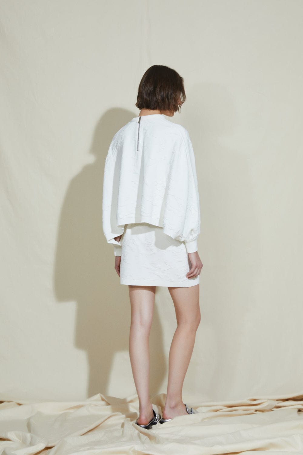 Coven -  Blusa Manga Longa Moleton de Tricot Jacquard Branco