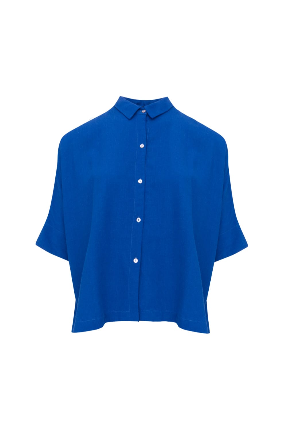 Lenny Niemeyer - Camisa Ampla Manga longa Cropped Safira