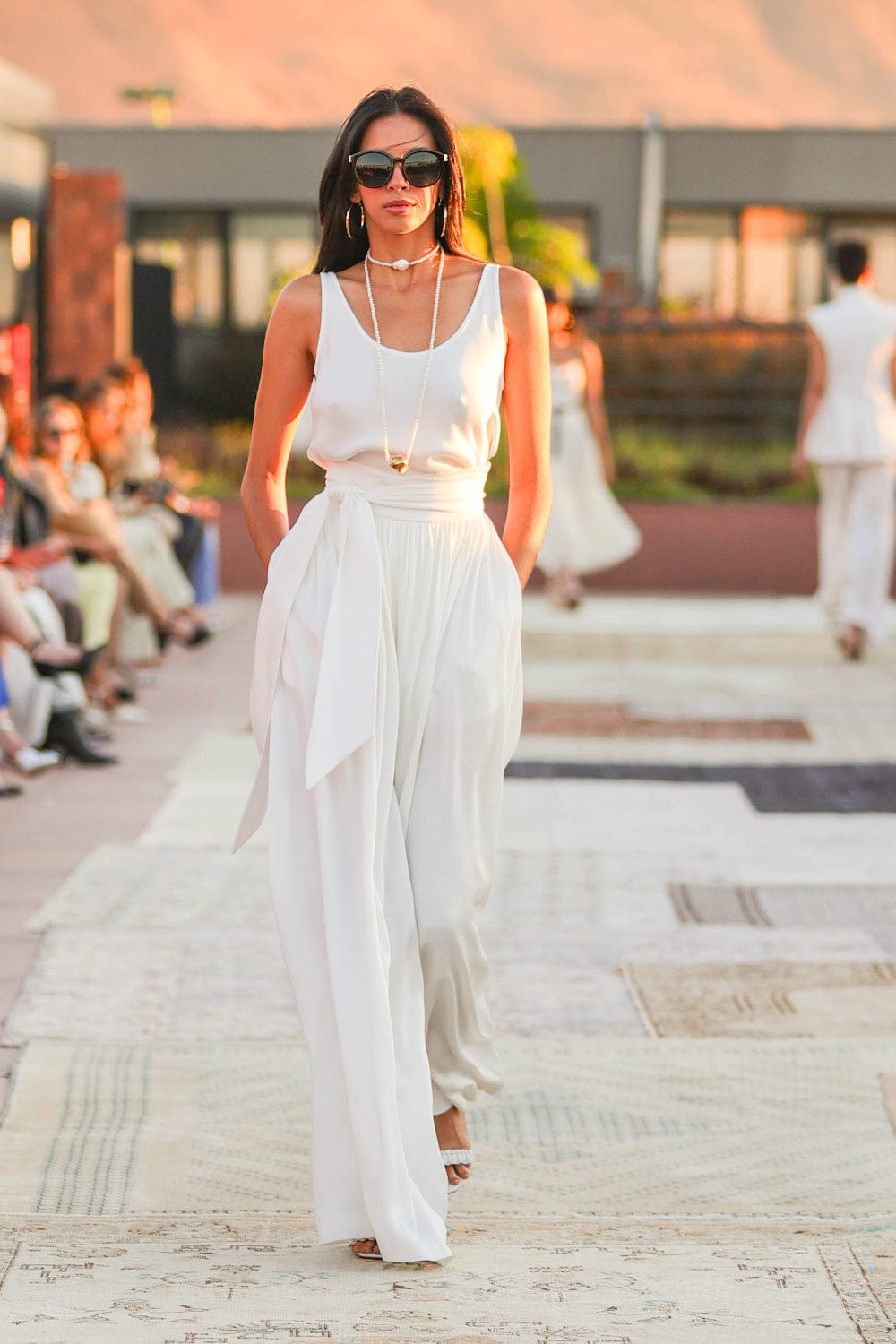 Glória Coelho - Calça Pantalona Isabella Fiorentino Off White