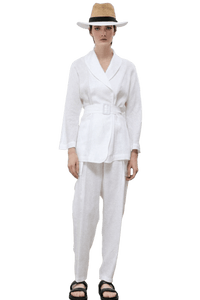 Access - Blazer Linho com Cinto Off White