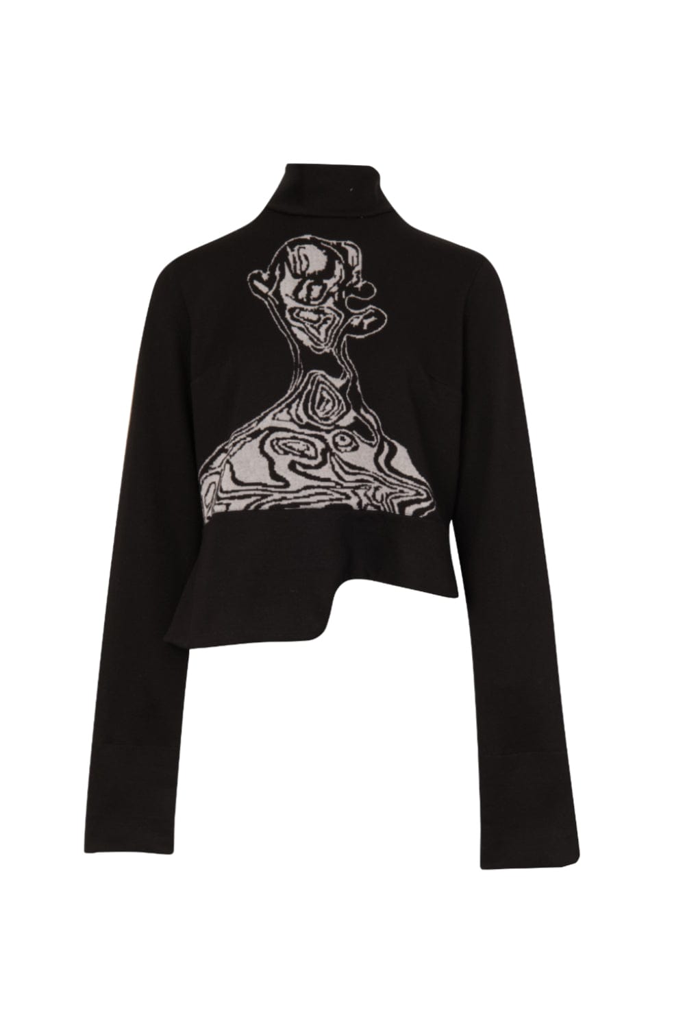 Glória Coelho - Blusa Manga Longa Gola Role Virtual Preto