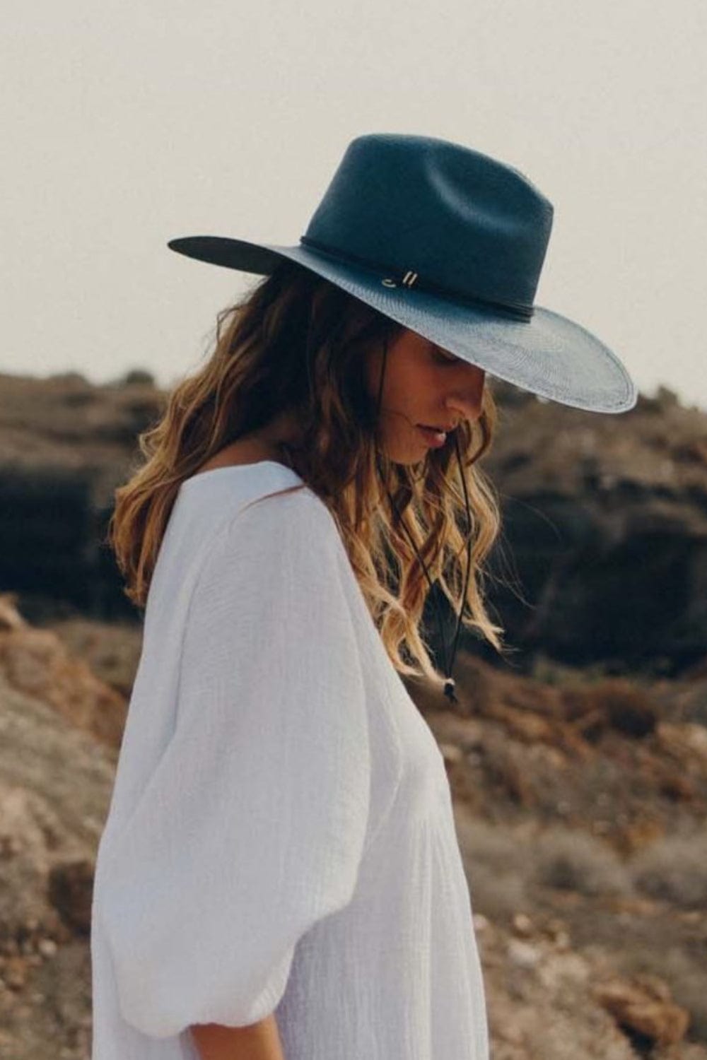 Van Palma - Chapéu de Palha Sonny 2 Azul Marinho/Natural