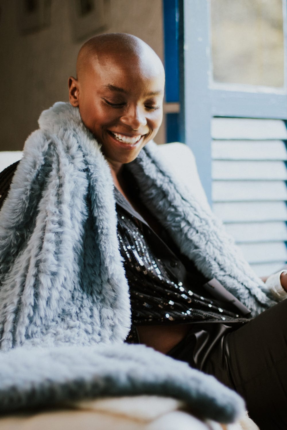 Alex Max - Estola Sintético Azul Claro