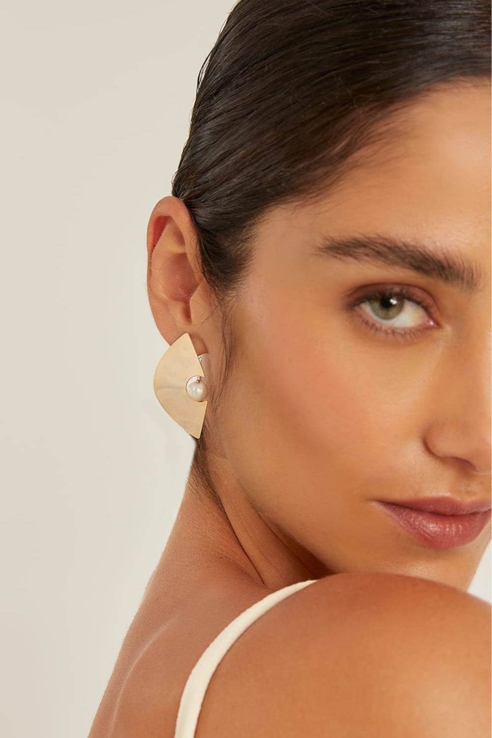 Lenny Niemeyer - Brinco Leque Pérola Dourado