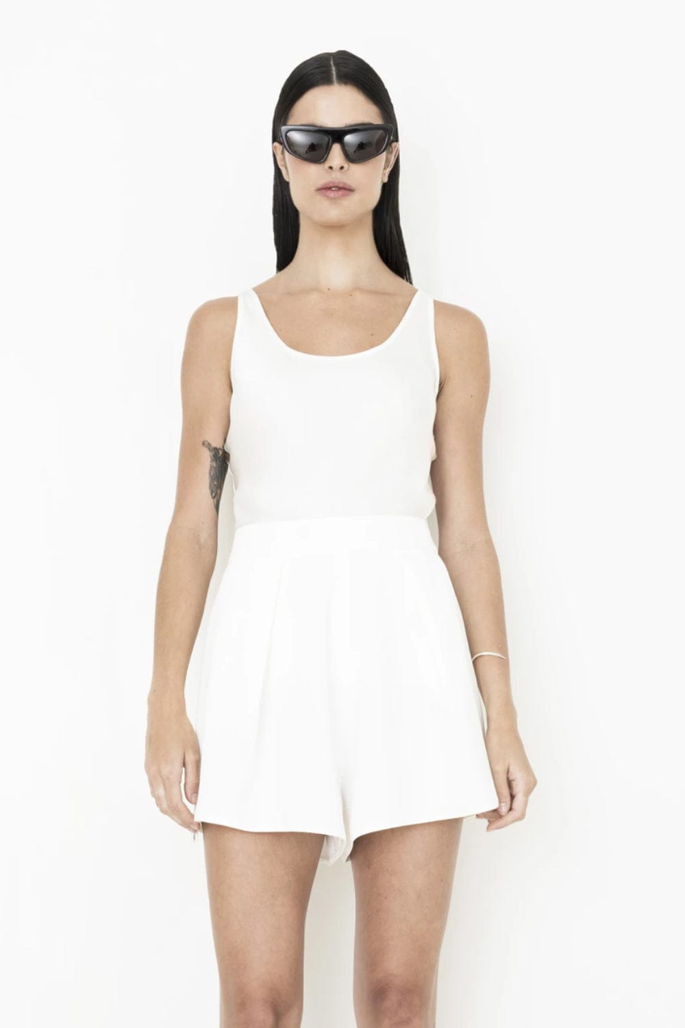 Glória Coelho - Blusa sem Manga em Crepe Isabella Fiorentino Off White