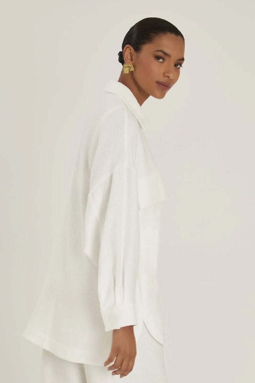 Lenny Niemeyer - Camisa Manga Longa com Bolsos Off White