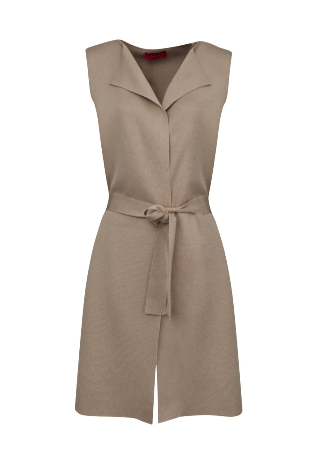 Viviane Furrier - Colete  Maxi com Cinto Bege Sand