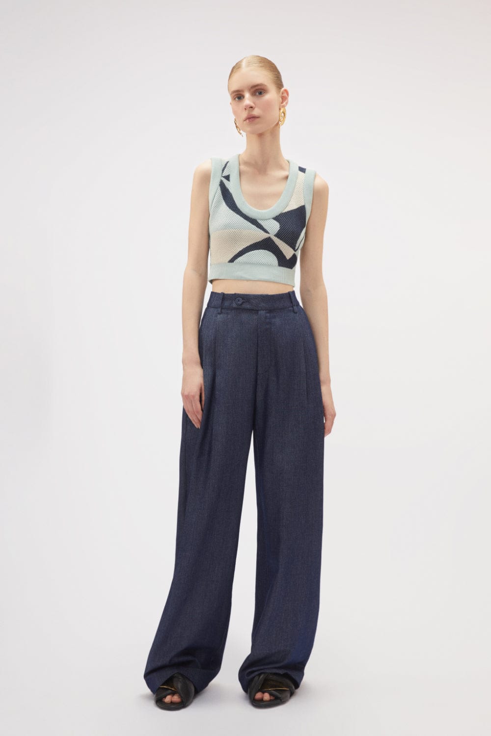 Coven - Calça Pantalona Jeans Liocel