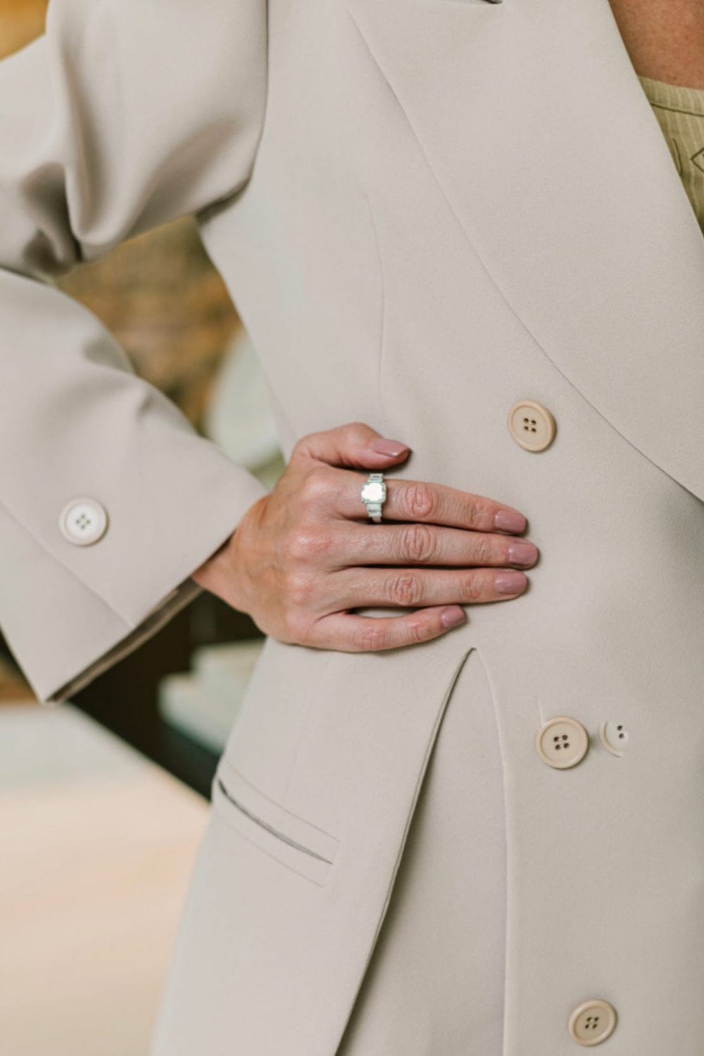 Glória Coelho - Blazer crepe Assimétrico Bege