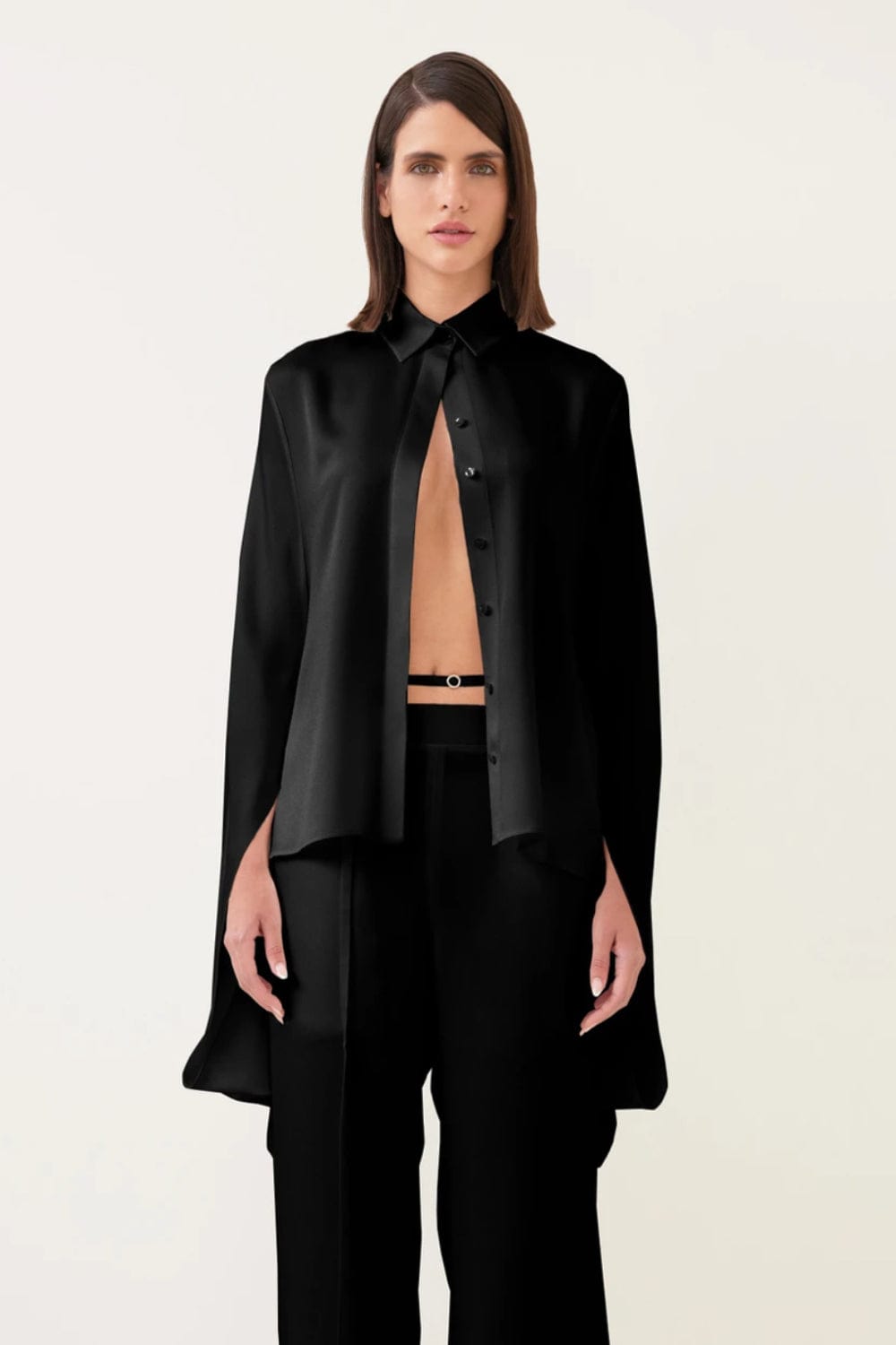 Glória Coelho - Camisa Manga Longa Geométrica C737 Preto