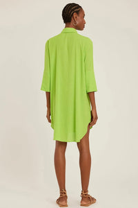 Lenny Niemeyer - Vestido Curto Chemisier Viscolinho Lime