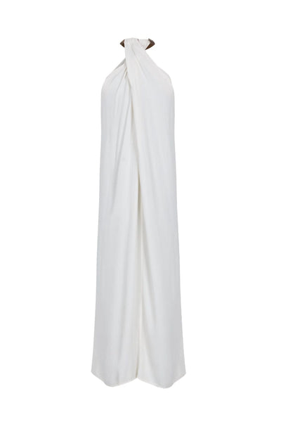 Lenny Niemeyer - Vestido Longo Gargantilha Couro Off White