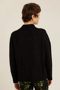 Lenny Niemeyer - Blusa Manga Longa Gola Alta Tricot Preto