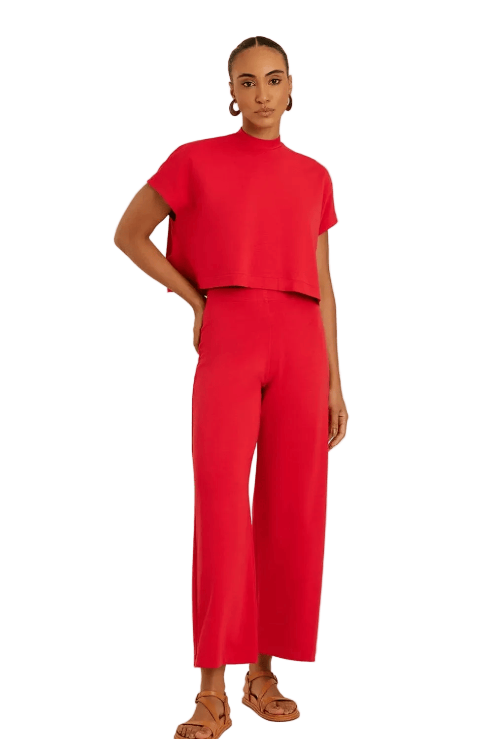 Lenny Niemeyer - Calça Confort Moletinho Papoula vermelho