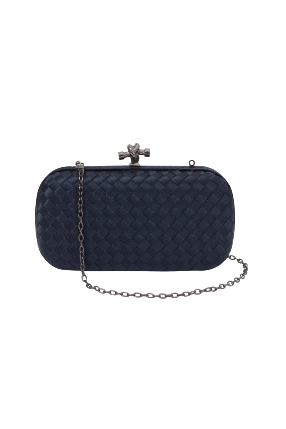 Bolsa Clutch Nou Trançada Azul Marinho