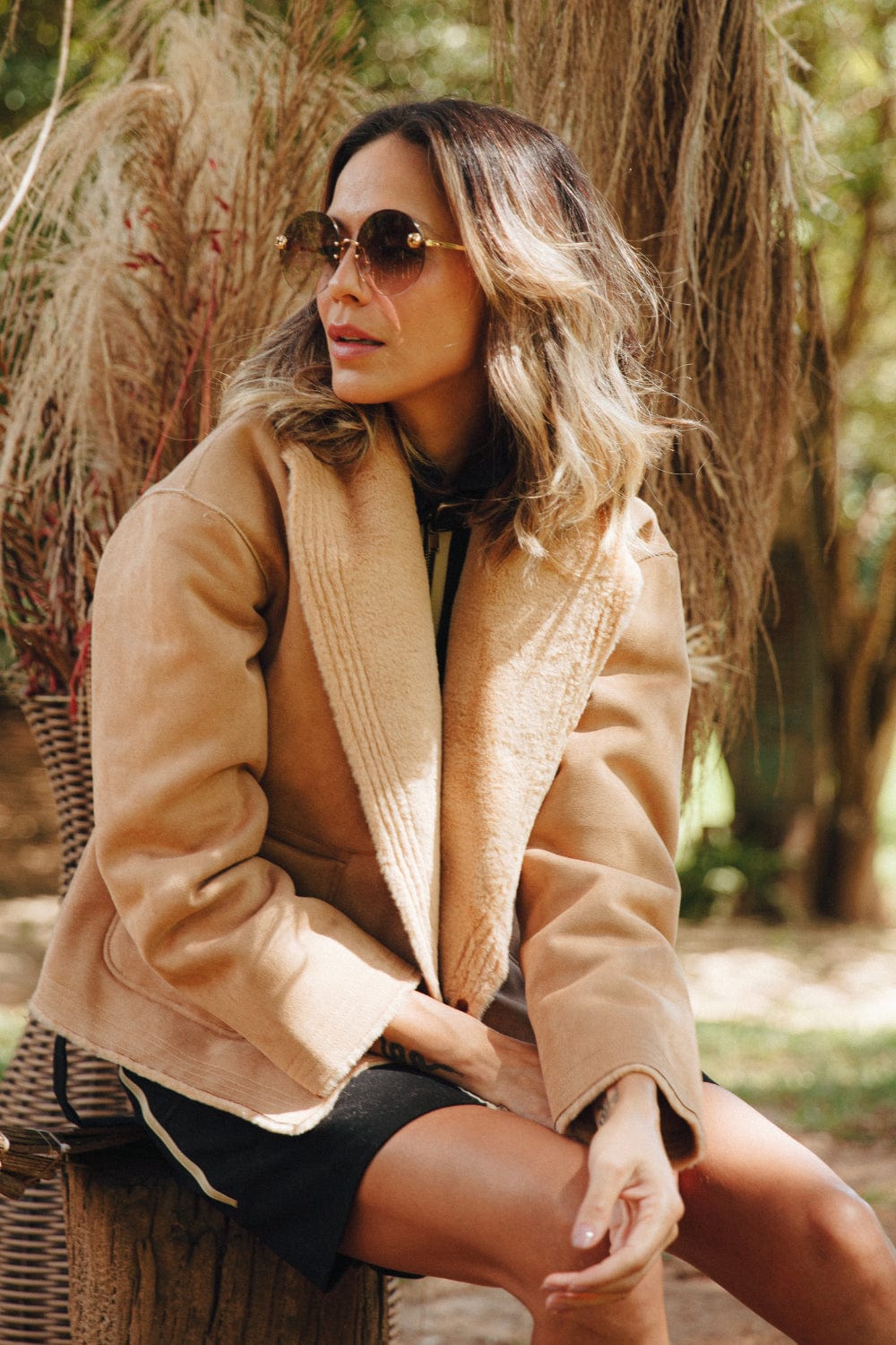 Alex Max - Casaco Curto dupla face Caramelo