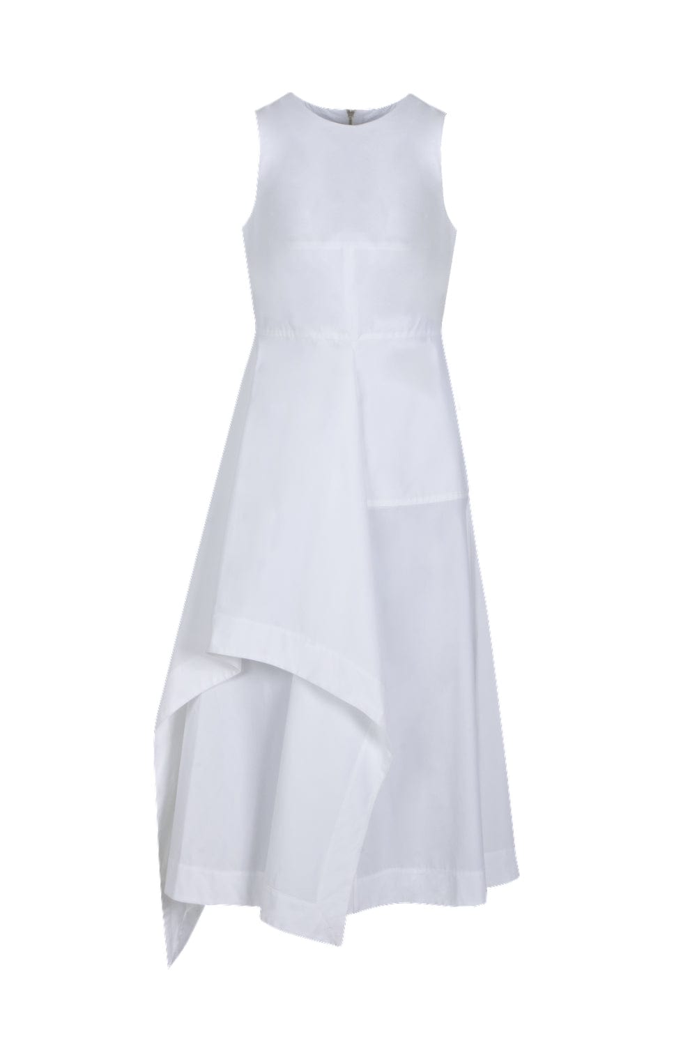 Coven - Vestido Midi Sem Manga Tricoline Branco