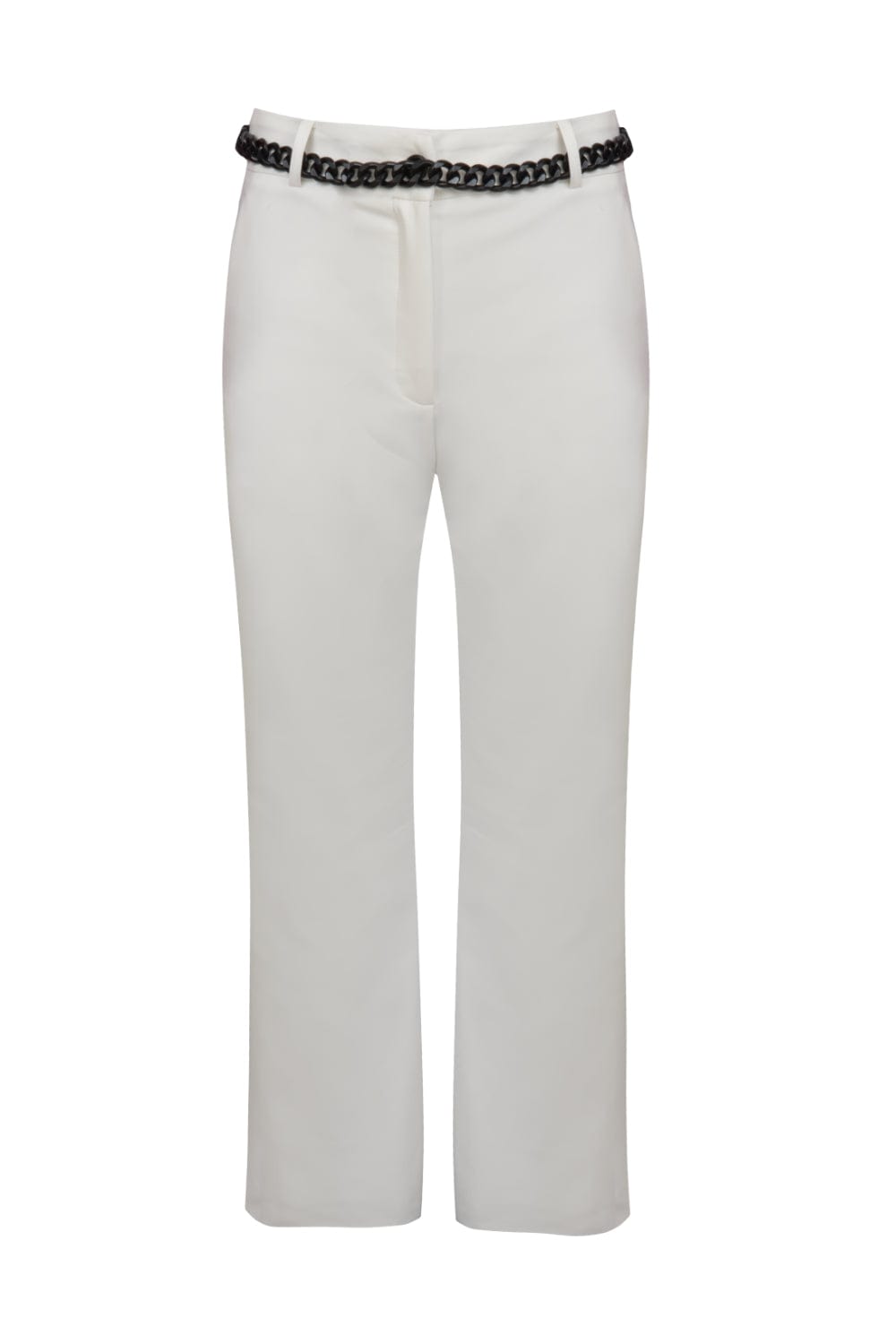 Access - Calça de Perna Larga Cinto com Corrente Off White