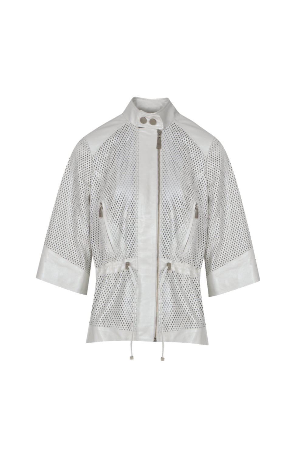 Madre Reina - Jaqueta Parka Couro Milena Pérola Off White