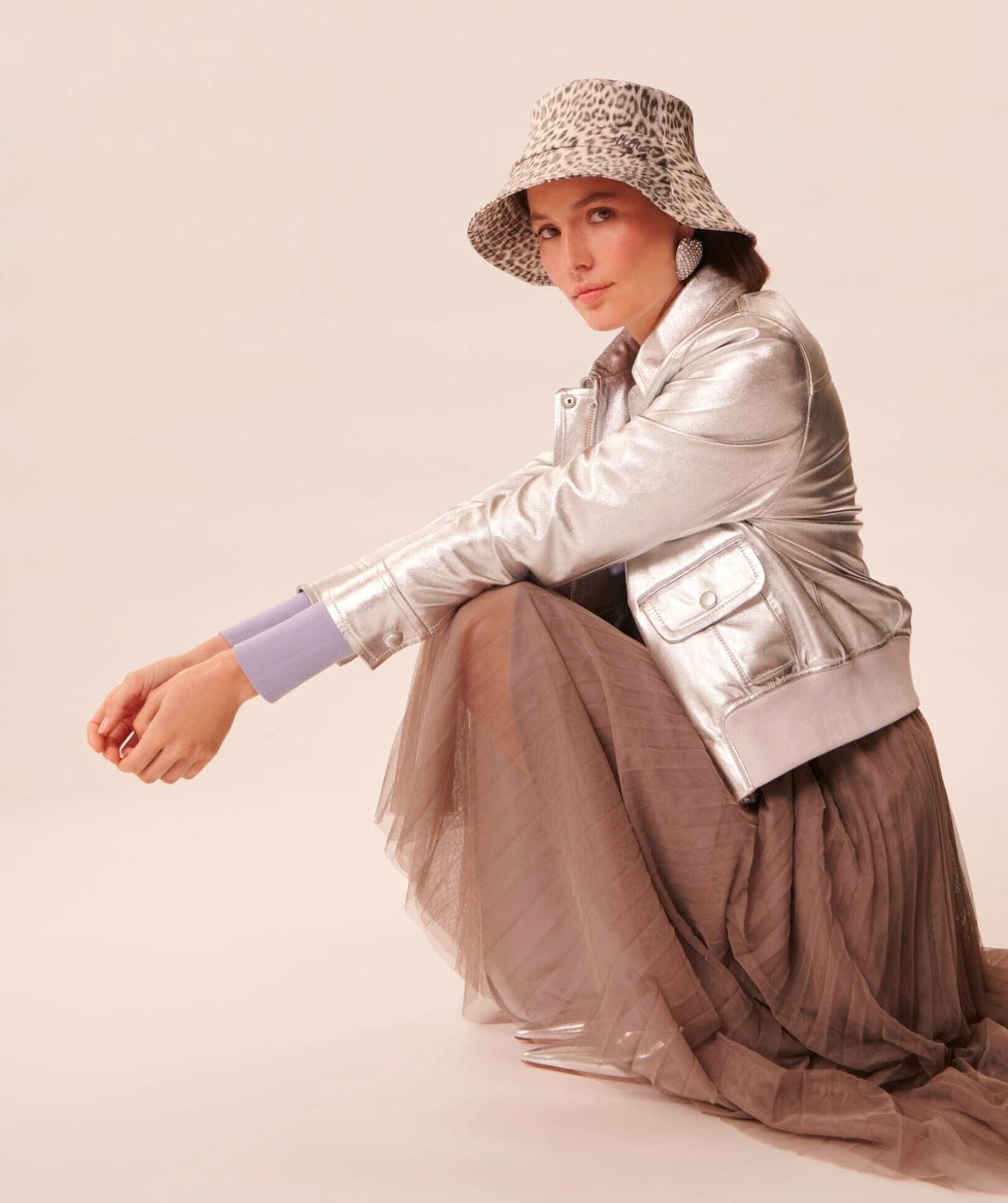 Tara Jarmon Paris - Saia Midi Tule Plissada Juillet Fendi