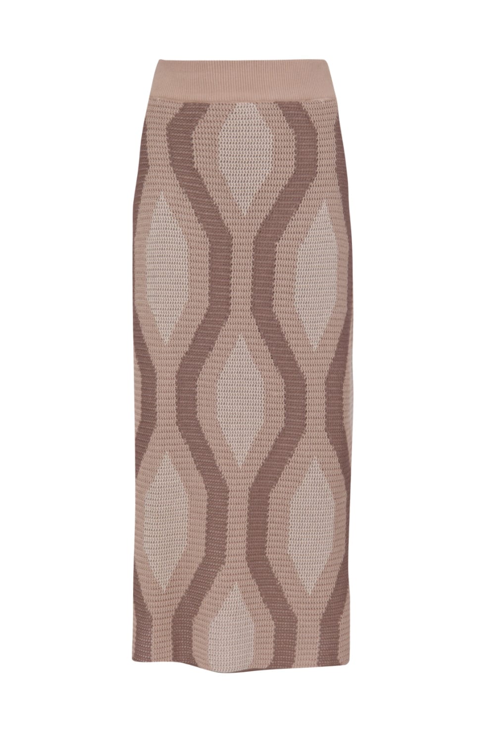 Viviane furrier - Saia Midi Lápis em Tricot Mosaico