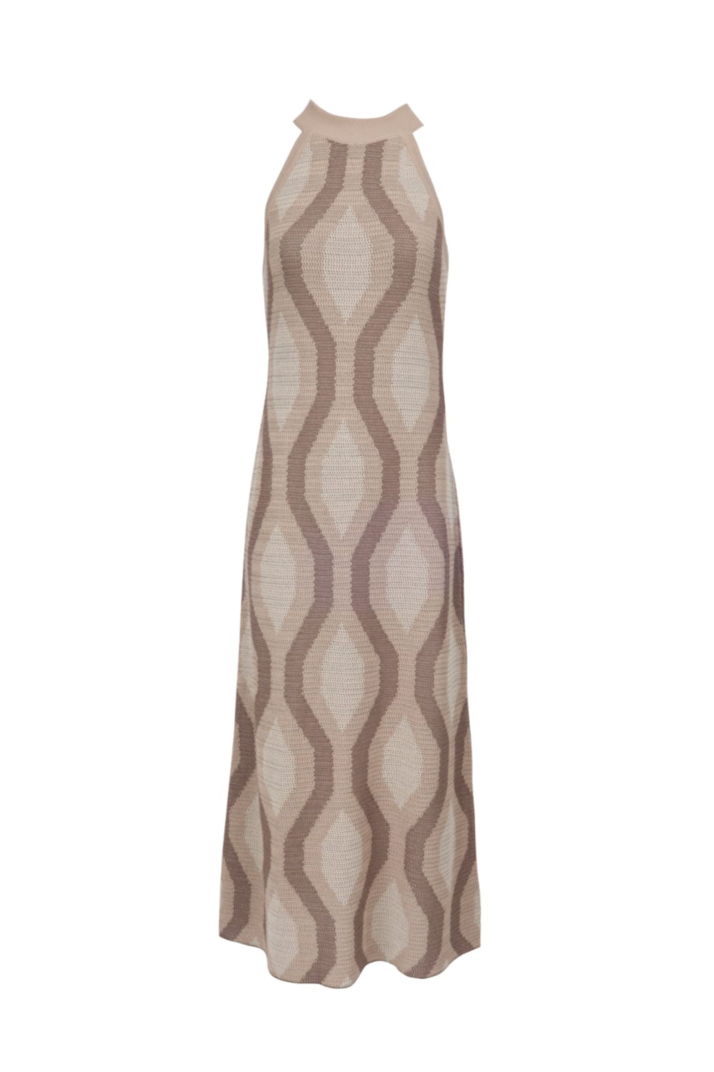 Viviane Furrier - Vestido Longo Telado em Jacquard Mosaico