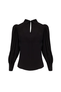 Cholet - Blusa Manga Longa Crepe de Viscose Preto