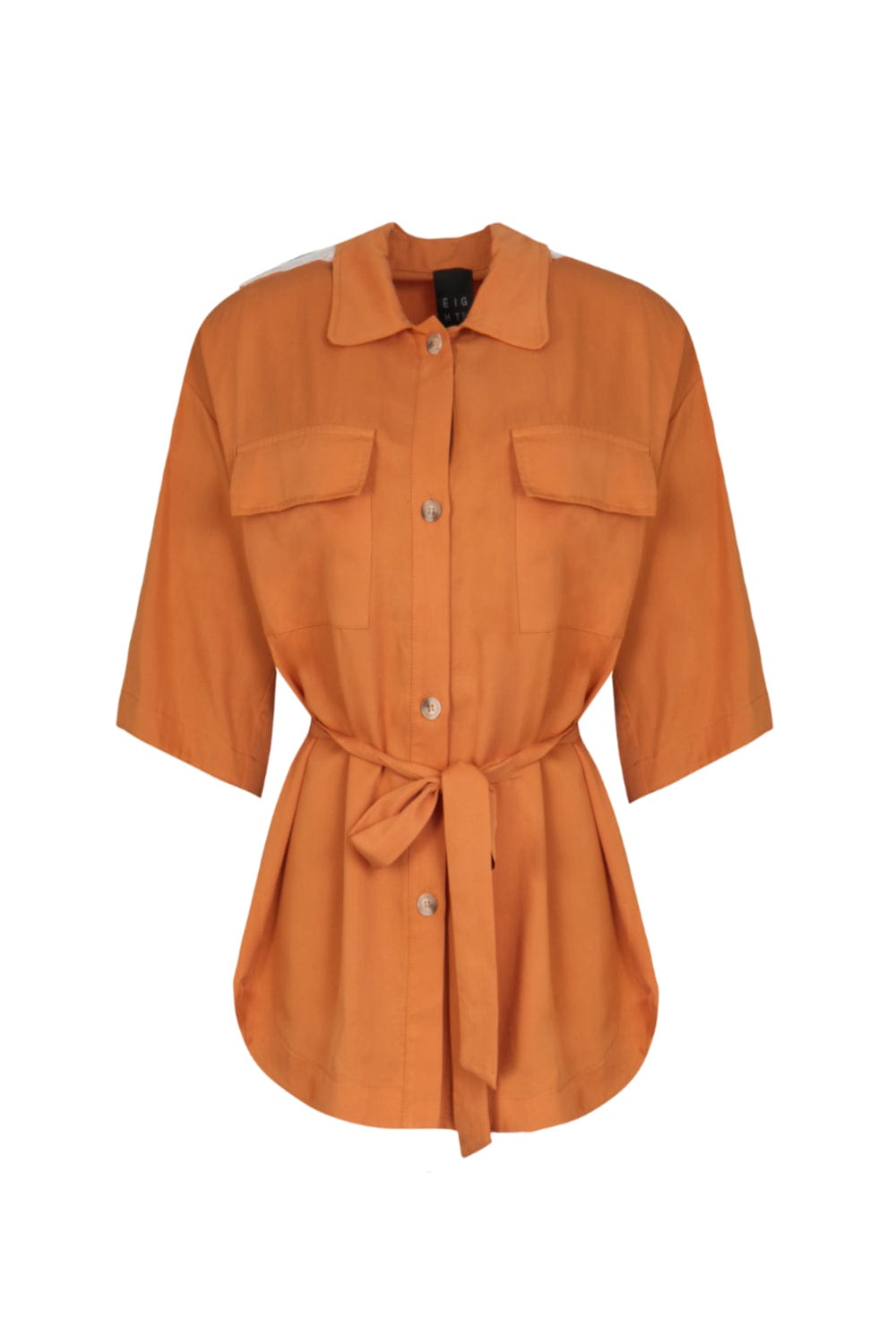 Eight - Blazer Botões e Bolsos Laranja