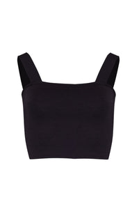 Viviane Furrier - Blusa Cropped Tricot Cobogó Azul Marinho