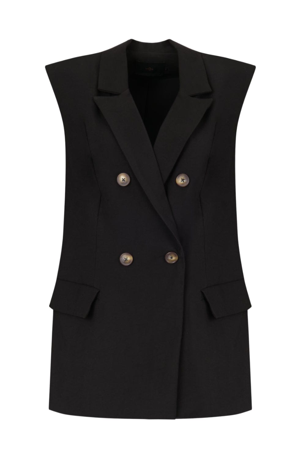 Mob - Colete Alfaiataria Recorte com Lapela Preto