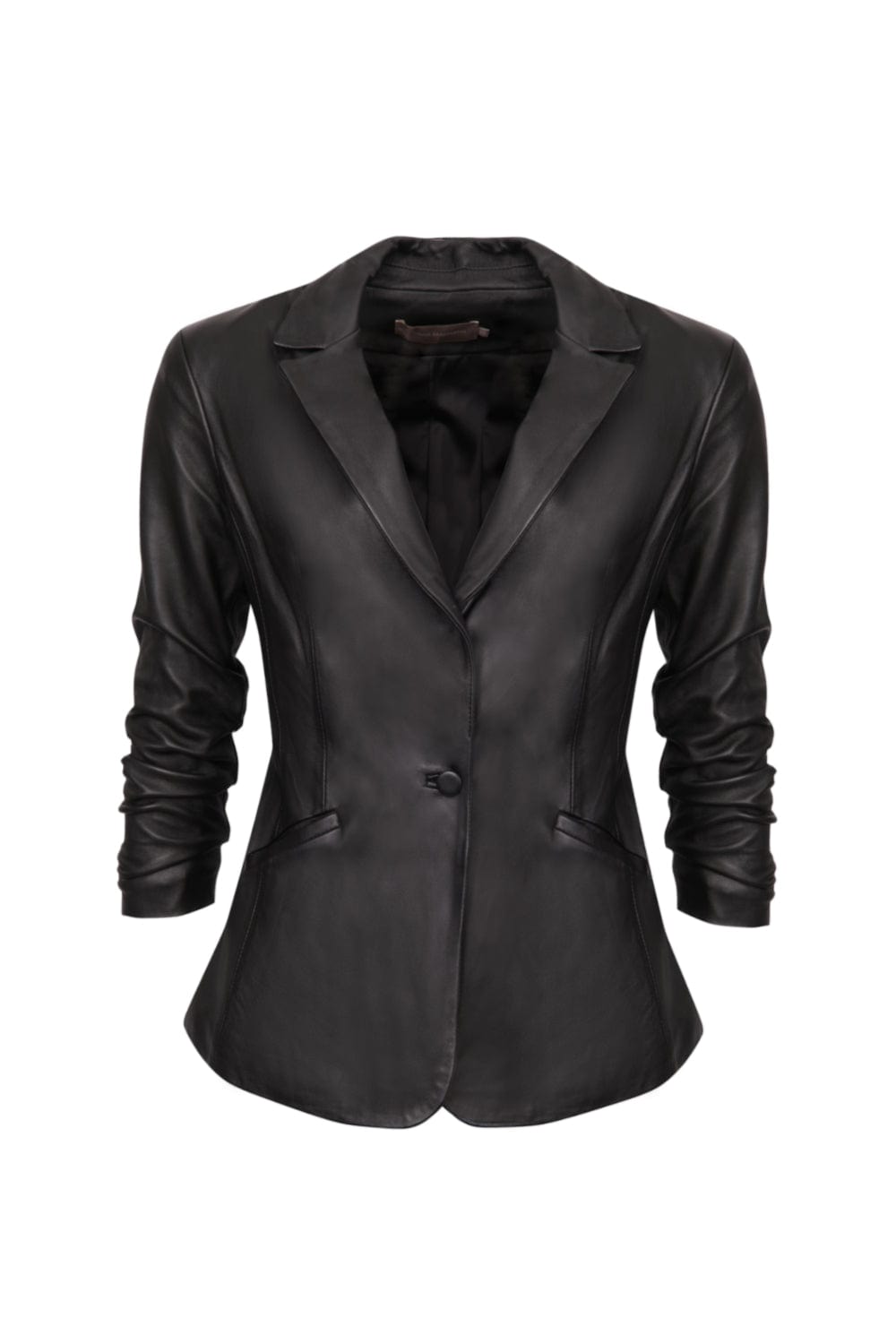 Juliana Sanmartin -  Blazer Alongado em Couro Preto