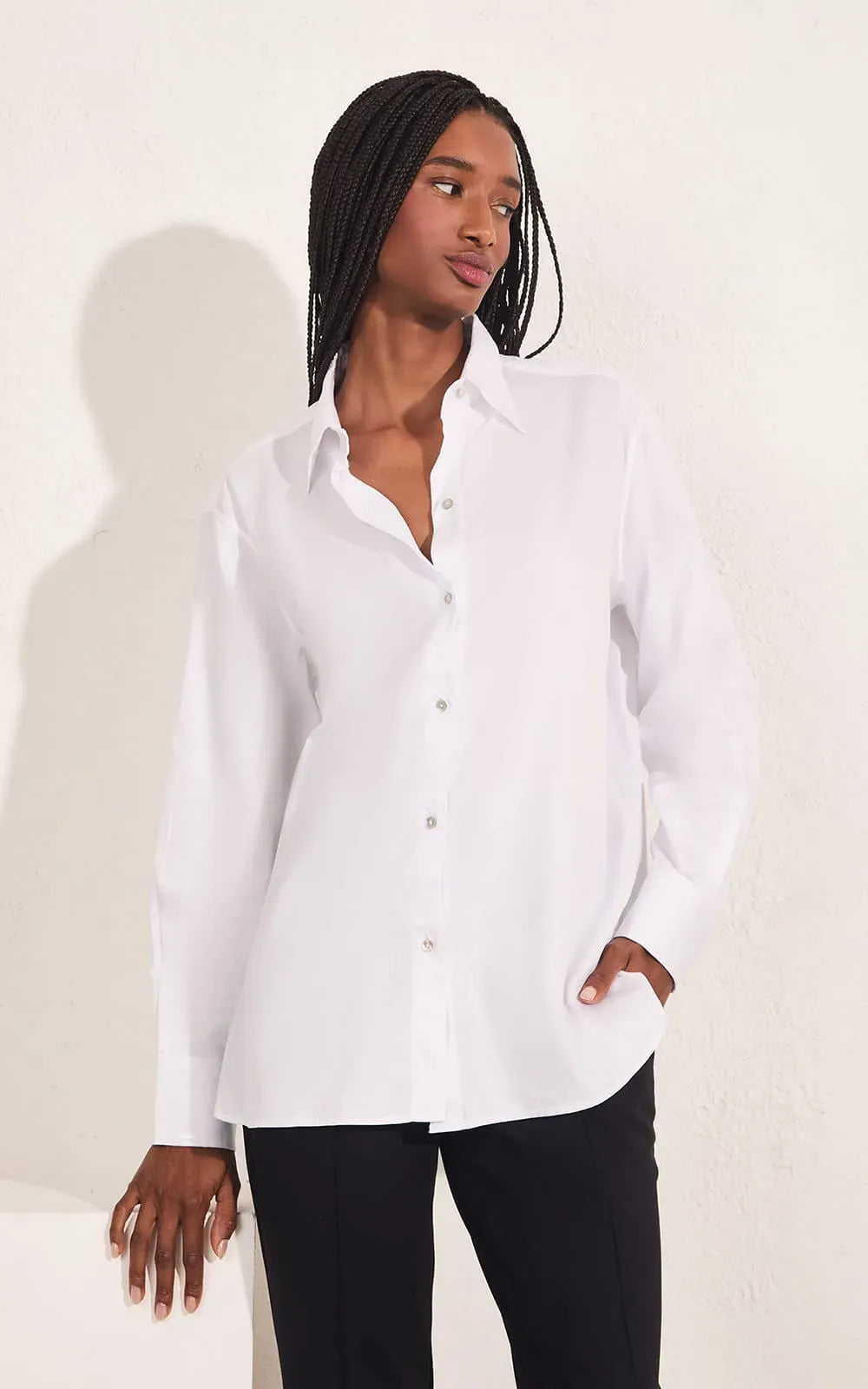 Lenny Niemeyer -  Camisa Manga Longa Clássica Confort Branco