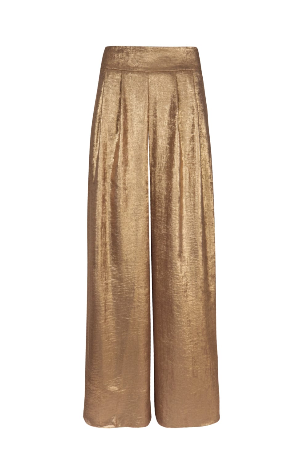 Viviane Furrier - Calça Pantalona Lamê Dourado