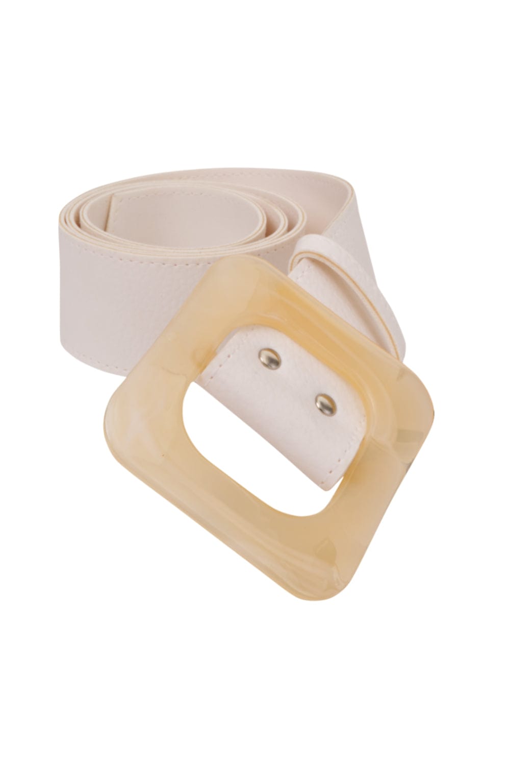 Access - Cinto com Fivela Quadrada Off White