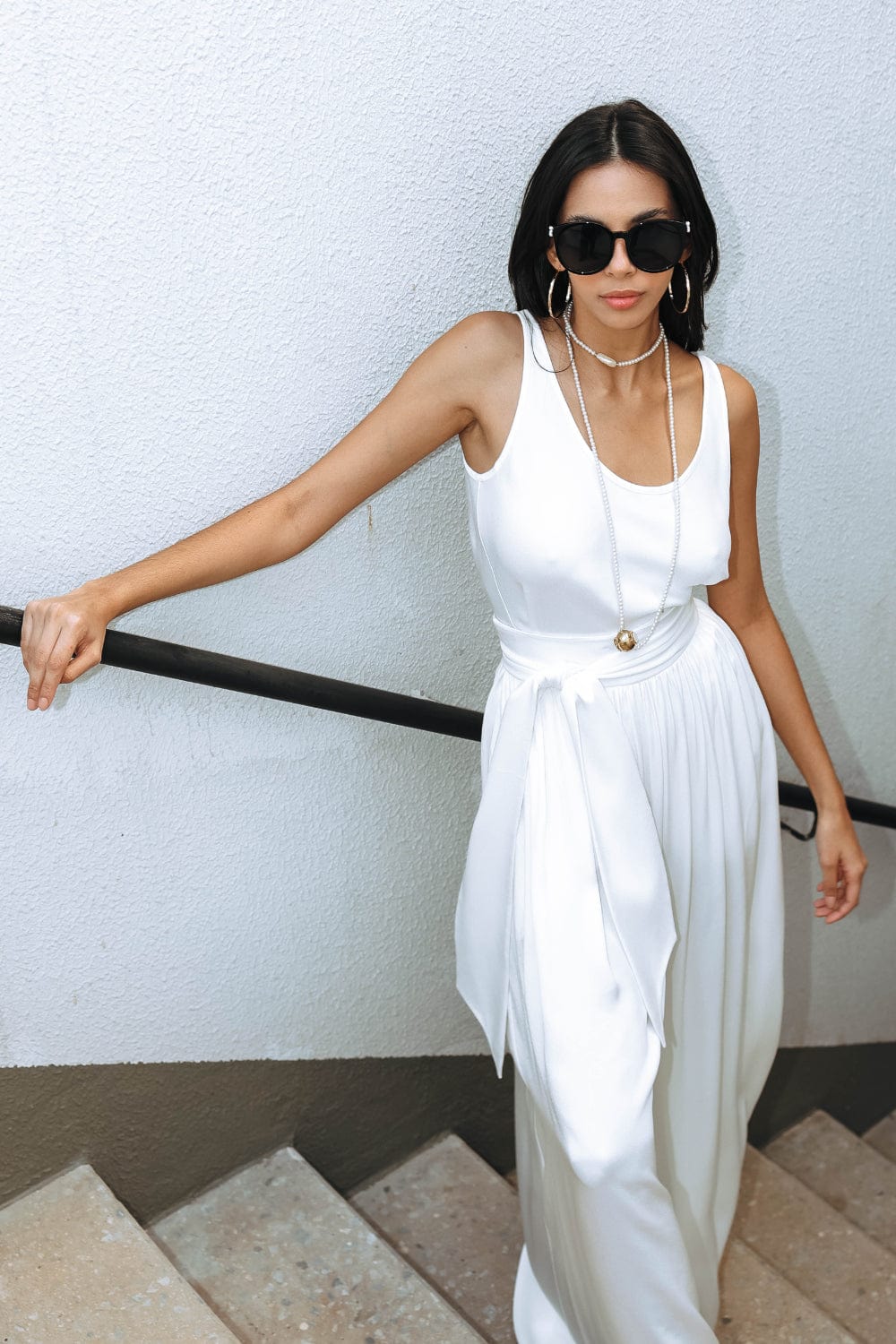 Glória Coelho - Blusa sem Manga em Crepe Isabella Fiorentino Off White