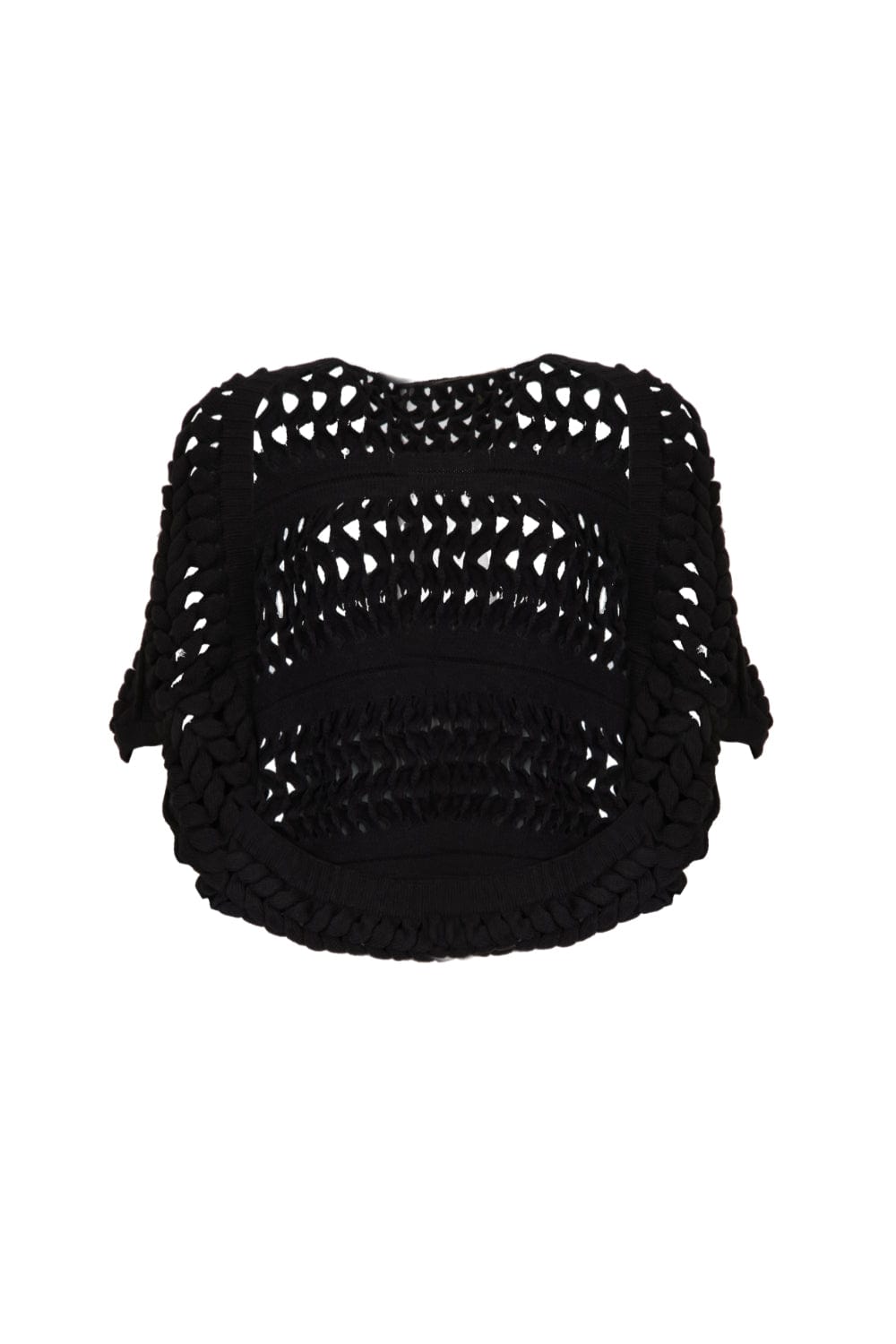 Maria Pavan - Cardigan Curto Crochet Preto