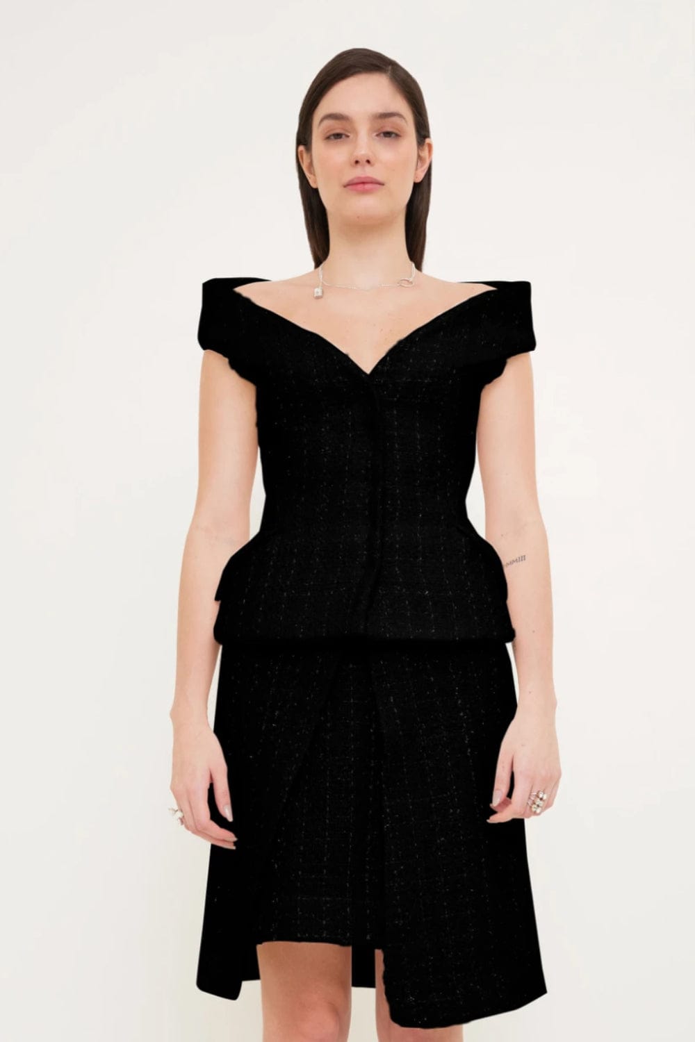 Glória Coelho - Blusa sem Manga Tweed P637 Preto