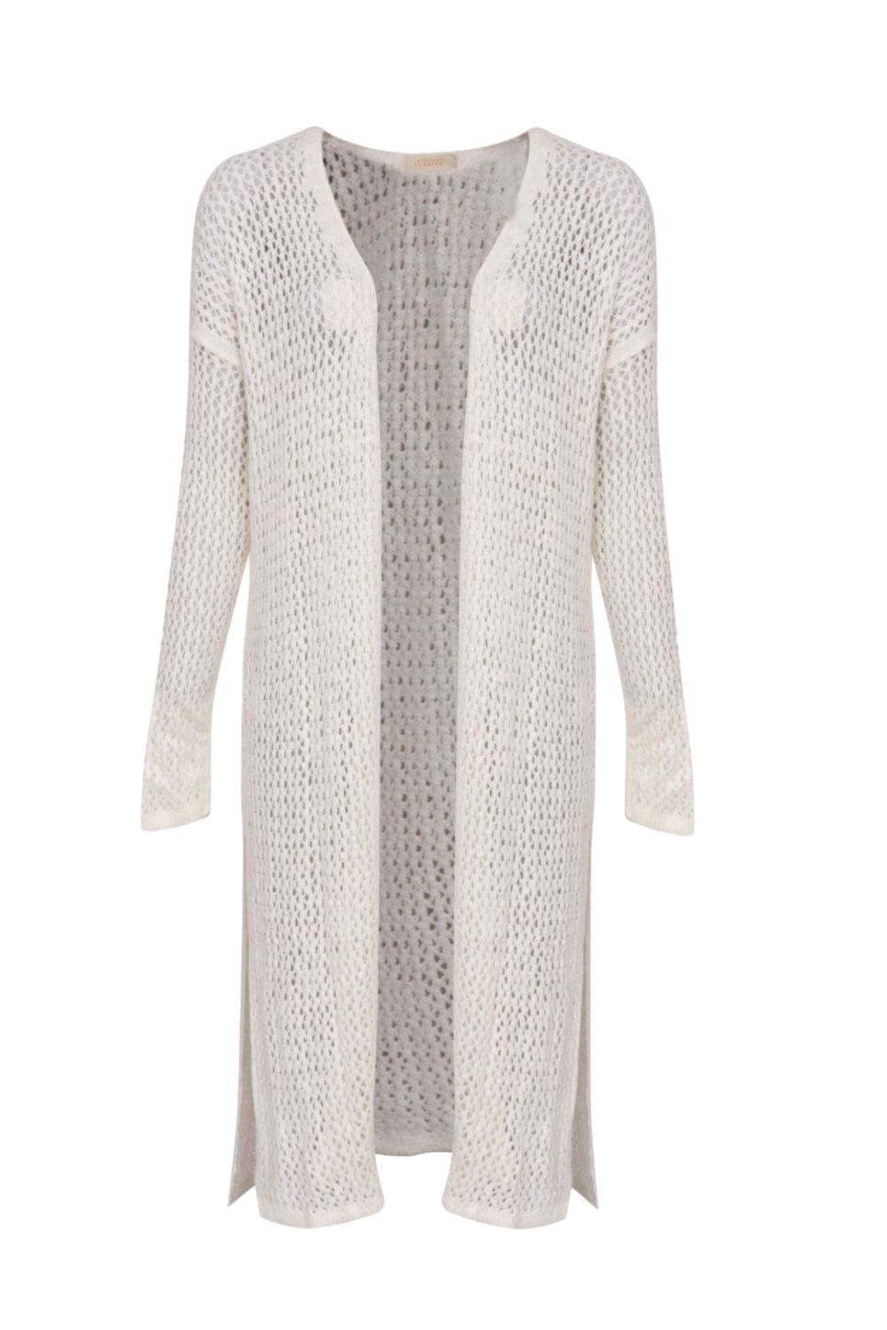 Viviane Furrier -  Maxi Cardigan em Tricot Tela Rústico Off White