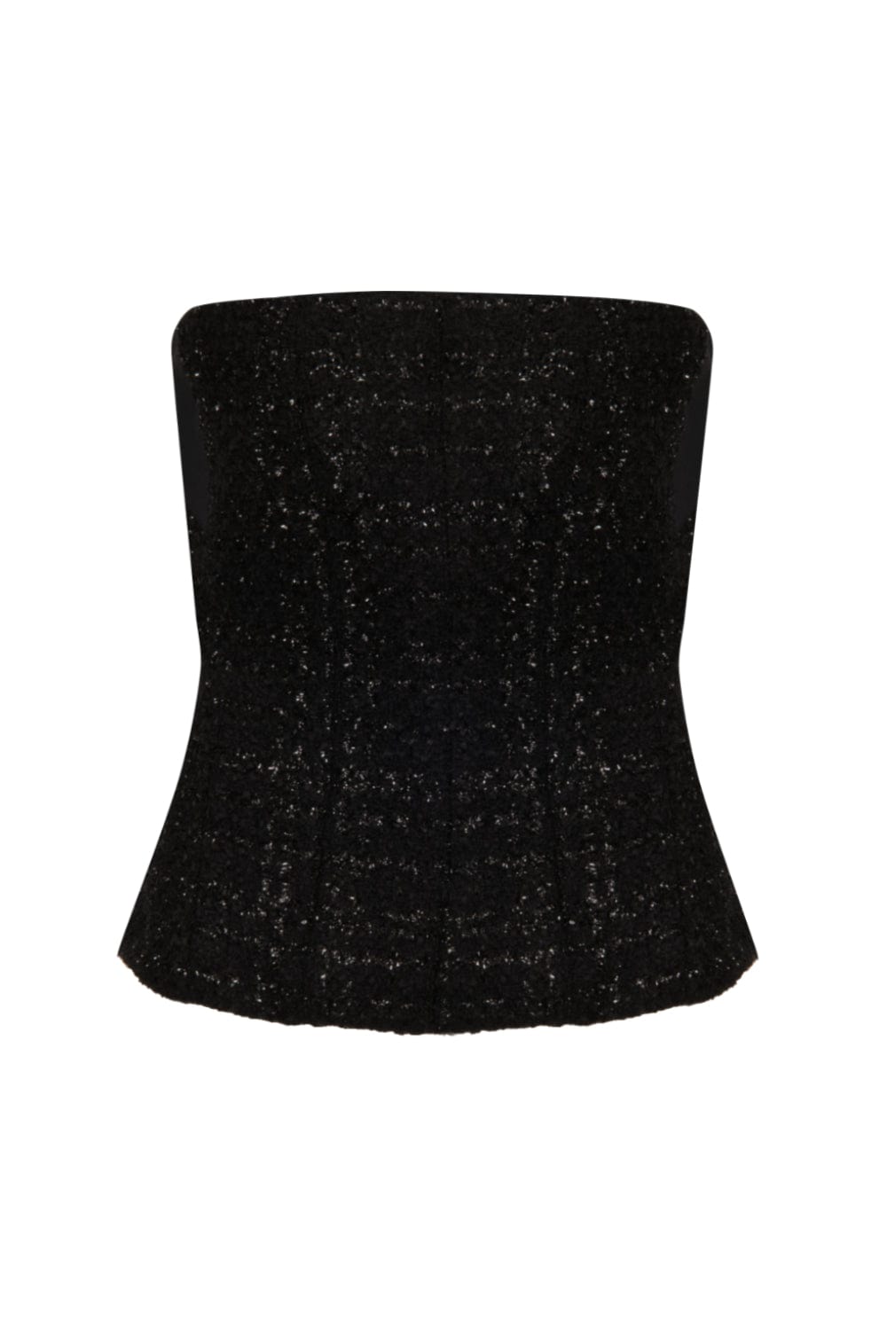 Glória Coelho - Blusa Tomara que caia Corselet sem Alça de Tweed P638 Preto