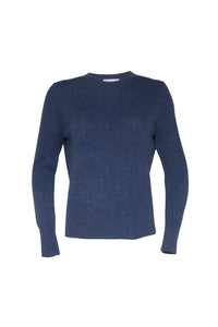 Madre Reina - Blusa Manga Longa Gola Redonda Cashmere Azul Marinho