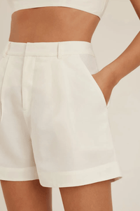 Lenny Niemeyer - Short Pregas Alfaiataria Viscolinho Off White