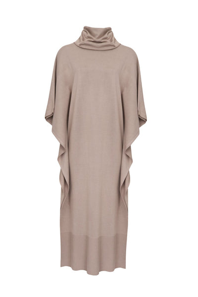 Viviane Furrier - Vestido Longo Tricot Cromio Bege