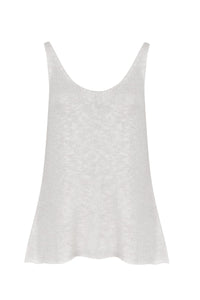 Viviane Furrier - Blusa de Alça Fina em Tricot Rústico Off White