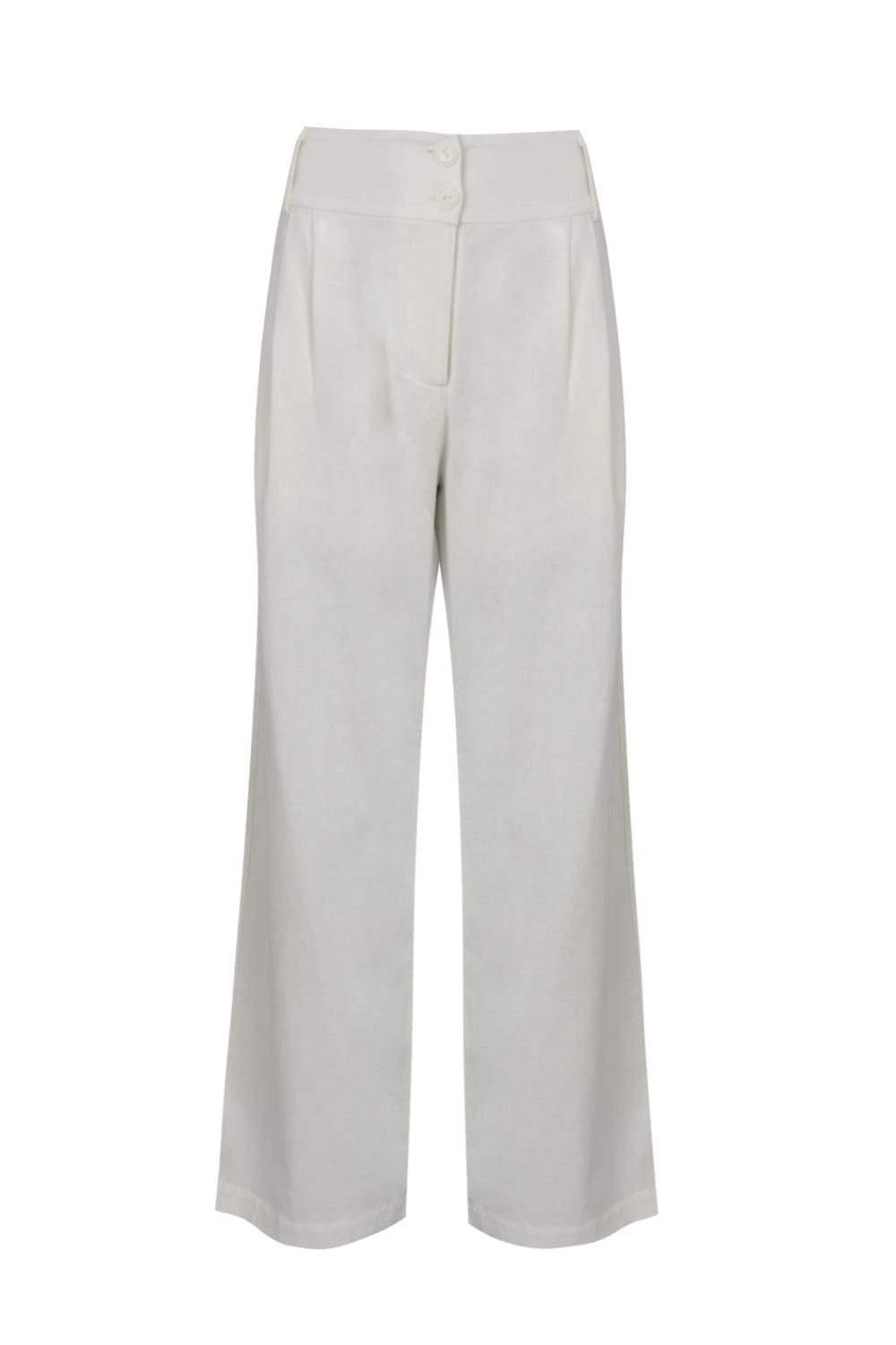 MOB - Calça Pantalona Cós Largo Viscolinho Off White