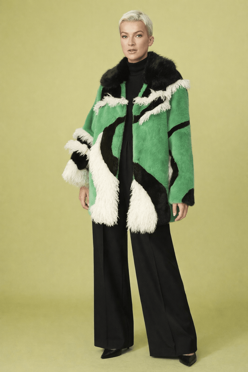 Jayley - Sobretudo 3/4  Sintético de Bambu Ecológico Verde