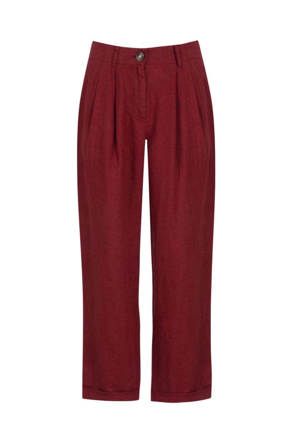 Essere Italiano - Calça Alfaiataria Reta Linho Vinho