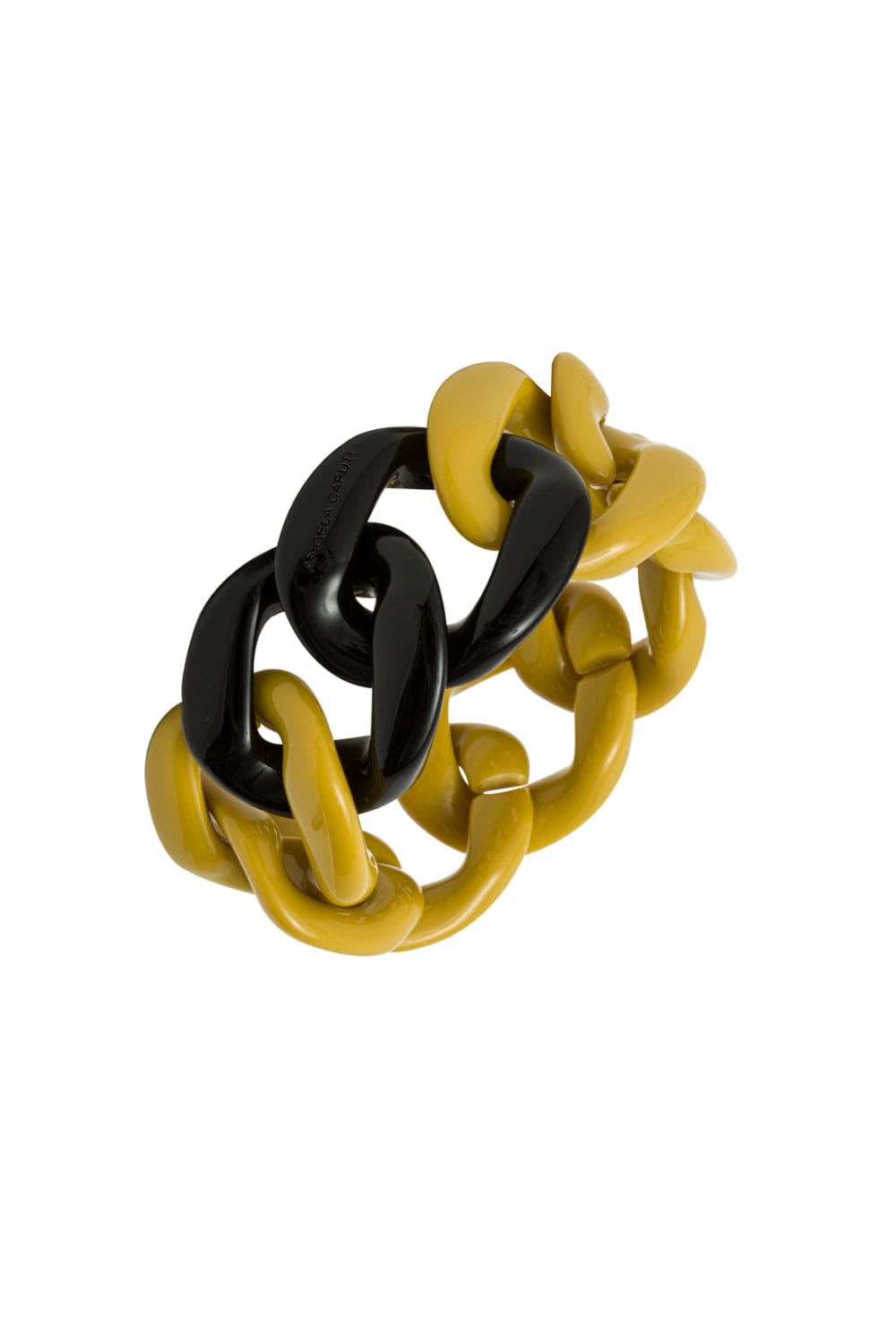 Angela Caputti - Pulseira em Elos Preto e Mostarda