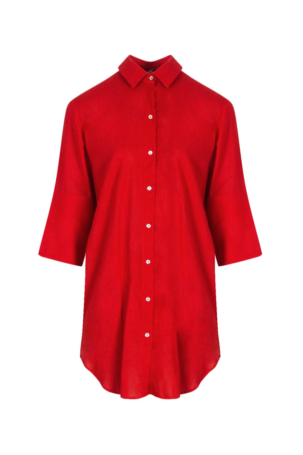 Lenny Niemeyer - Vestido Curto Chemisier Barra Vermelho