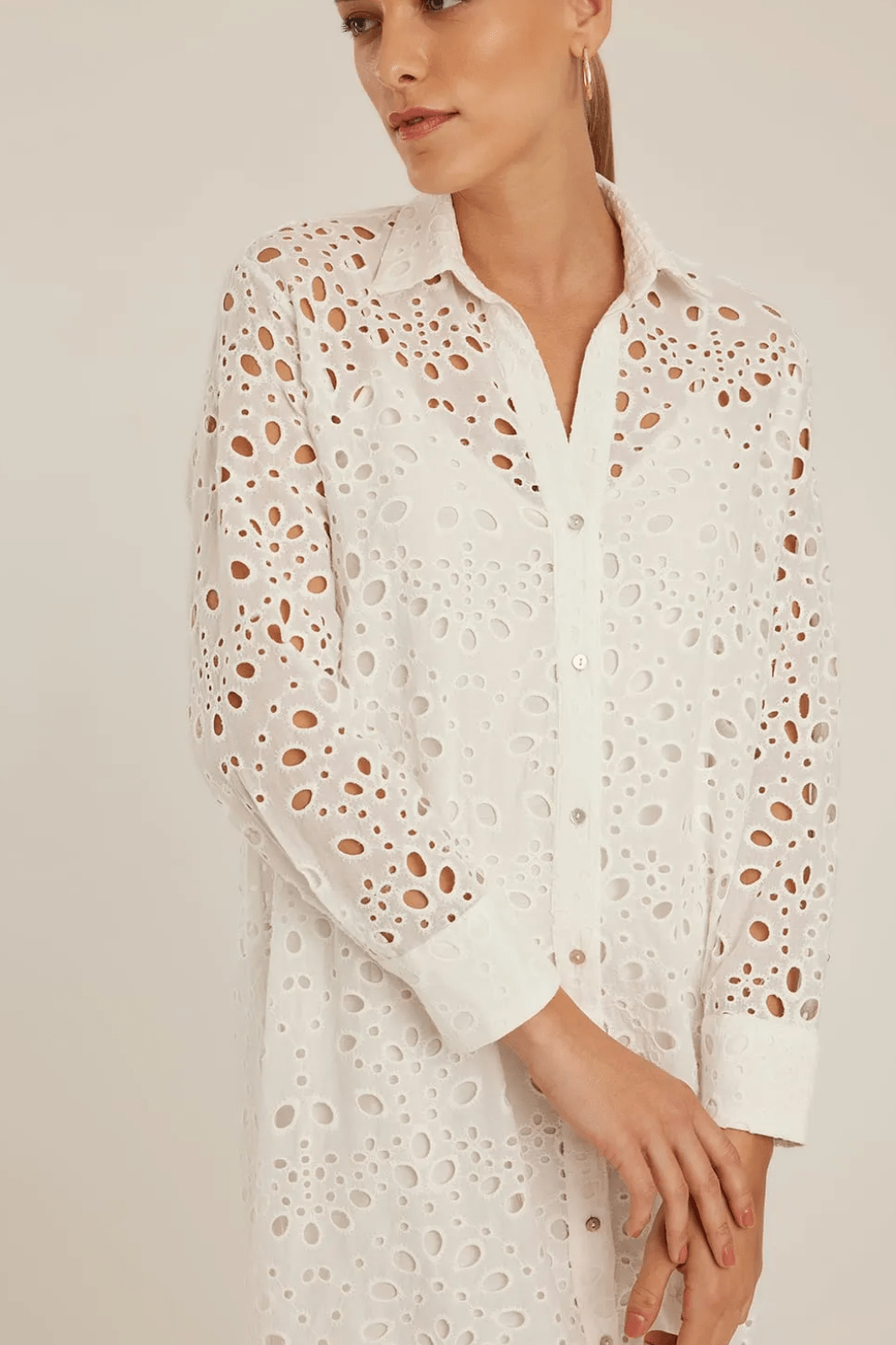 Lenny  Niemeyer - Vestido Chemisier Midi Laise Off White